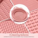 Foldable Silicone Makeup Brush Cleaner Bowl - Etercycle Portable Cleaning Tool for Brushes, Powder Puffs, and Sponges (Pink) - Image 4
