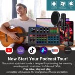 Podcast Equipment Bundle, 48V Condenser Microphone Bundle with 3 Custom Sound Effect Buttons, Podcast Microphone Recording Studio Package for Podcasting Live Streaming Singing PC Mobile TikTok YouTube - Image 7
