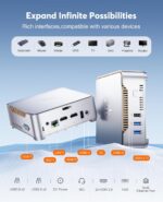 KAMRUI GK3Plus Mini PC Computer, W-11 Pro 12th Alder Lake N97 Mini PC (up to 3.6GHz), 8GB DDR 256GB M.2 SSD, Mini Desktop Computers Support Gigabit Ethernet, 2xHDMI+VGA 4K Triple Display/WiFi/BT - Image 5