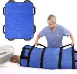 Multipurpose 48" x 40" Positioning Bed Pad with Reinforced Handles - Reusable & Washable Transfer Sheet for Turning, Lifting & Repositioning - Double-Sided Nylon Fabric, Blue - Image 2