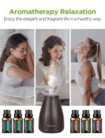 InnoGear Essential Oil Diffuser with Oils, 100ml Aromatherapy Diffuser with 6 Essential Oils Set, Aroma Cool Mist Humidifier Gift Set, Dark Wood Grain - Image 7
