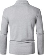 A WATERWANG Men's Long Sleeve Polo Shirts, Slim-fit Cotton Golf Polo Shirts Basic Designed - Image 4