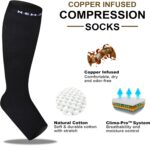 NEWZILL Copper Compression Socks for Women & Men Circulation 20-30mmHg, Graduated Open Toe, Cotton Compression Socks for Nurses - Image 3