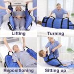 Multipurpose 48" x 40" Positioning Bed Pad with Reinforced Handles - Reusable & Washable Transfer Sheet for Turning, Lifting & Repositioning - Double-Sided Nylon Fabric, Blue - Image 3
