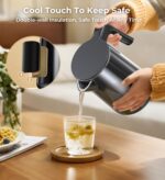 Electric Kettle, Double Wall Stainless Steel Cool Touch Water Boiler Heater, 7 Temperature Control Teapot, 4H Keep Warm, 1.0L 1200W Fast Heat with Auto Shut-Off, Boil-Dry Proof Coffee Tea Pot, Black - Image 7