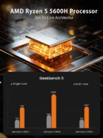 MINISFORUM Venus Series UM560 XT Mini PC AMD Ryzen 5 5600H 32GB + 512GB PCIe SSD, DDR4 Micro PC, 2.5G LAN, 2xHDMI,1xUSB-C Triple 4K Outputs,4xUSB, AMD Radeon Graphics Desktop Computer - Image 3