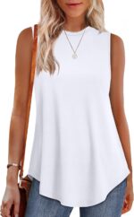 OFEEFAN High Neck Tank Tops for Women Loose Fit Sleeveless Top Summer Clothes Womens Tunic Tops to Wear with Leggings - Image 2