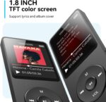 AGPTEK A02 MP3 Player with Bluetooth 5.3, 1.8 inch Screen Portable Music Player with Speaker, FM Radio, Voice Recorder, Supports Expanded Up to 128GB(Black, 32GB) - Image 9