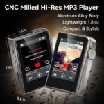 RUIZU 64GB HiFi Lossless MP3 Player, DAC DSD High Resolution Digital Audio Player, Portable Hi-Res Music Player with 2" Touchscreen, Resume Playback, CNC Aluminum Alloy Body, Up to 128GB microSD Card - Image 3