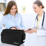 Mancro Medical Bag, Home Health Nurse Bag with Nonslip Bottom, Removable Shoulder Strap, Water-Resistant Empty First Aid Organizer for Medical Student, Therapist, Black - Image 9