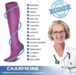 CHARMKING 6 Pairs-Compression Socks for Women & Men Circulation Best Support for Nurses, Running, Athletic,Flight Travel - Image 6