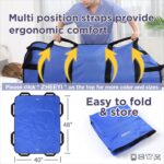 Multipurpose 48" x 40" Positioning Bed Pad with Reinforced Handles - Reusable & Washable Transfer Sheet for Turning, Lifting & Repositioning - Double-Sided Nylon Fabric, Blue - Image 5
