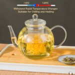 1530 ml/52 oz Large Glass Teapot with Removable Infuser, Clear Tea Kettle Stovetop Safe for Loose Leaf and Blooming Tea, Tea Lover's Choice - Image 5
