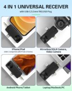 Tearstone Wireless Lavailer Microphone for iPhone, Android, Camera, Professional Wireless Mini Microphone, 4 in 1 Condenser Lapel Mic for Interview Video Podcast Vlog YouTube ASMR TikTok (2 Pcs) - Image 3