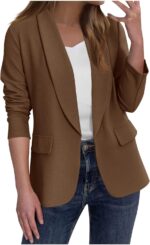 Blazers for Women 2025 Fashion Open Front Lapel Collar Suit Jacket Business Casual Long Sleeve Office Work Blazer - Image 2