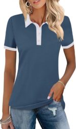 LOMON Womens Golf Polo Shirts Short Sleeve Collared Tops Lightweight Moisture Wicking Tennis Activewear S-XXL - Image 2