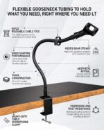 24-INCHS Flexible Gooseneck Microphone Stand with Heavy Duty Desk Clamp for Podcast, Meetings, Lectures, Radio Broadcasting Studio, Live Broadcast Equipment, TV Stations - Image 4