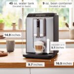 BOSCH 300 Series Fully Automatic Espresso and Coffee Machine – In-Cup Frother, OneTouch Milk Drinks, 5 Drink Options, Ceramic Grinder, Easy Clean & Descale, in Silver TIU20307 - Image 3
