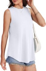 OFEEFAN High Neck Tank Tops for Women Loose Fit Sleeveless Top Summer Clothes Womens Tunic Tops to Wear with Leggings - Image 5