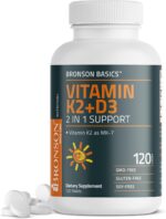 Bronson Vitamin K2 D3 (MK7) Supplement Non-GMO Formula Vitamin D3 5000IU (125 mcg) & 90 mcg K2 MK-7, Easy to Swallow D & K Complex, 120 Tablets - Image 2