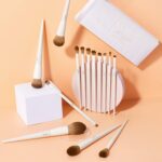 Jessup Makeup Brushes 14Pcs Makeup Brush Set Premium Synthetic Powder Foundation Contour Blush Concealer Eye Shadow Blending Liner Make Up Brush Kit Light Grey T329 - Image 10