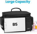 Mancro Medical Bag, Home Health Nurse Bag with Nonslip Bottom, Removable Shoulder Strap, Water-Resistant Empty First Aid Organizer for Medical Student, Therapist, Black - Image 5