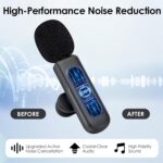 USB C Mini Wireless Lavalier Microphone for iPhone/Android,Lapel Mic with Magnetic Clip-on for Record Video，Lav Mic with LED Display Podcast Vlog Content Creator Interview - Image 3