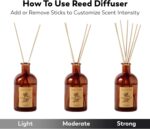 Craft & Kin Lily & Jasmine Diffuser Reed Diffuser | All Natural Essential Oil & 8 Rattan Scent Sticks | Reed Diffusers for Home, Bathroom | Long Lasting Home Fragrance in Amber Glass, 5.75oz - Image 6