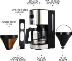 Kenmore Drip Coffee Maker - 12 Cup Programmable Cafe Machine With Glass Pot, Regular & Bold Brew, Auto Shut Off Large Water Reservoir, Reusable Filter, Kitchen Appliances For Cafeteria Barista, Black - Image 8