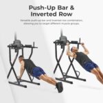 Sunny Health & Fitness Power Tower, Dip Bar, Push-Up & Pull Up Assisting Parallette Station w Optional Rock Climbing Grip Trainer - Image 6
