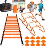 Agility Ladder, Speed Training Equipment Set, 20ft Agility Ladder, 12 Soccer Cones, 4 Hurdles, Jump Rope, Running Parachute, Basketball Football Soccer Training Equipment for Kids, Youth, Adults - Image 2
