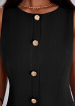 PRETTYGARDEN Work Dresses for Women 2025 Summer Business Formal Short Dress Sleeveless Button Down Elegant Office Outfits - Image 6