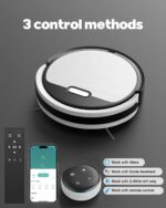 Robot Vacuum and Mop Combo, 5000Pa Suction, Works with 2.4G WiFi/Alexa/App/Remote Control, Schedule Cleaning, Automatic Self-Charging, Ideal for Pet Hair, Hard Floor and Carpet - Image 3