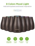 InnoGear Essential Oil Diffuser with Oils, 100ml Aromatherapy Diffuser with 6 Essential Oils Set, Aroma Cool Mist Humidifier Gift Set, Dark Wood Grain - Image 3