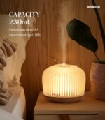 mimicat Quiet Aromatherapy Diffuser Glass: 230ML Ultrasonic Cool Mist Scent for Home with Night Light - Aesthetic for Women Girls - Image 3