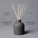 Craft & Kin Reed Diffuser Set - Santal Woods, Reed Diffusers for Home with Fragrance Sticks - The Earthenware Collection, 6.7oz Alcohol-Free, Essential Oils - Image 4