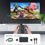 Switch Dock Mini Portable, 1.8M/ 6FT Switch TV Dock, Switch Docking Station with 4K/1080P HDMI Adapter and 100W Charging Port, Dark Green, Not for Switch 2 - Image 4