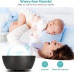 280ml Glass Essential Oil Diffuser Aromatherapy Diffusers Ultrasonic Cool Mist Humidifier with 2 Mist Modes & 7 Color LED Lights and Waterless Auto Shut-Off for Home Office Spa Bedroom,Dark Wood Grain - Image 5