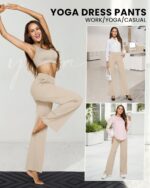 G4Free Yoga Pants Women Wide Leg Pants with Pockets High Waist Stretch Dress Casual Sweatpants Petite/Regular/Tall - Image 6
