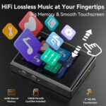RUIZU 64GB HiFi Lossless MP3 Player, DAC DSD High Resolution Digital Audio Player, Portable Hi-Res Music Player with 2" Touchscreen, Resume Playback, CNC Aluminum Alloy Body, Up to 128GB microSD Card - Image 7