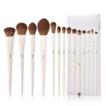 Jessup Makeup Brushes 14Pcs Makeup Brush Set Premium Synthetic Powder Foundation Contour Blush Concealer Eye Shadow Blending Liner Make Up Brush Kit Light Grey T329 - Image 2