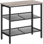 HOOBRO Side Table, 3-Tier Narrow End Table, Nightstand with 2 Flat or Slant Adjustable Shelves for Small Spaces, Hallway, Living Room, Bedroom, Sturdy, Easy Assembly, Greige and Black BG23BZ01G1 - Image 2