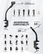 24-INCHS Flexible Gooseneck Microphone Stand with Heavy Duty Desk Clamp for Podcast, Meetings, Lectures, Radio Broadcasting Studio, Live Broadcast Equipment, TV Stations - Image 6