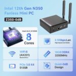 MINIX Fanless Mini PC Windows 11 Pro, Intel i3-N350, NEO Z350-0dB 16GB DDR4 512GB M.2 PCIe Gen3 x 4 SSD Micro Desktop Computer, 4K Dual Display/2.5G LAN, for Business Home Office Multi-Tasking - Image 3