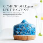Porseme 500ml Glass Essential Oil Diffuser Aromatherapy Ultrasonic Cool Mist Humidifier 15-21 Running Hours Waterless Auto-Off Air Diffusers for Sleeping Yoga Office Working Spa and Rest (Light Blue) - Image 5