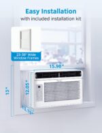 Midea MAW05R1JWT-B Electronic 5K 5,000 BTU, 3-in-1 Fan/Dehumidifier Window AC Unit, Easycool Air Conditioner with Remote Control, Cools up to 150 Sq. Ft, Fits Bedroom, Study, Office, White - Image 3