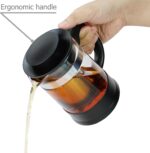 EIKS Glass Teapot Tea Kettle with Removable Infuser and Heat Resistance Base for Making and Serving Blooming Tea, Loose Leaf Tea - Capacity is 950ml/32oz - Image 3