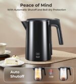 Electric Kettle, Double Wall Stainless Steel Cool Touch Water Boiler Heater, 7 Temperature Control Teapot, 4H Keep Warm, 1.0L 1200W Fast Heat with Auto Shut-Off, Boil-Dry Proof Coffee Tea Pot, Black - Image 4