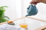 Teapot with Infuser Ceramic Tea Pot with Removable Stainless Steel Fliter for Loose Tea 15.80 OZ/450ml (1-2cups) Teapots for Tea Coffee Milk for Office Home Men Women as Gift(Sky Blue) - Image 8