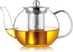 CNGLASS 600ml Glass Teapot with Removable Infuser,Clear Tea Kettle Stovetop Safe,Blooming and Loose Leaf Tea Maker - Image 2